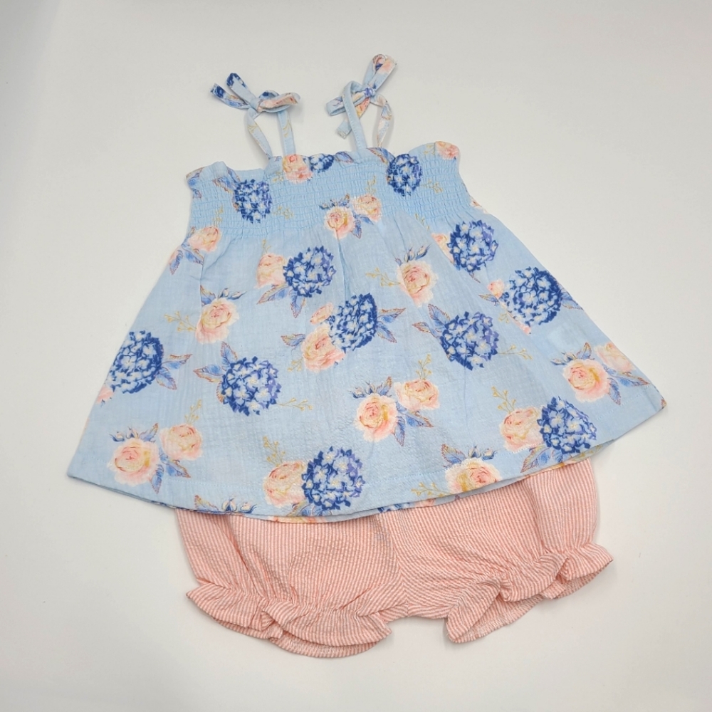 Mud Pie Rosette Hydrangea two-piece set size 2T-3T